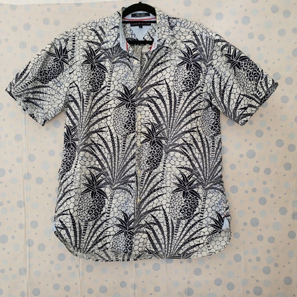 Tommy Hilfiger cotton navy pineapple  button up